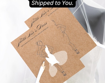 Personalized Bridal Shower Game: Sketch the Dress on Kraft Paper