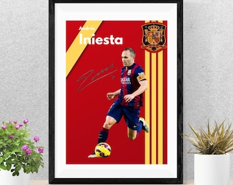Andres Iniesta Fußball Poster | Vintage Fußball Poster (Digitaler Download)