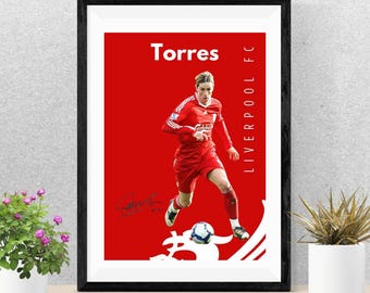 Fernando Torres Poster – Liverpool FC Art for Football Fans, Soccer Walk Art