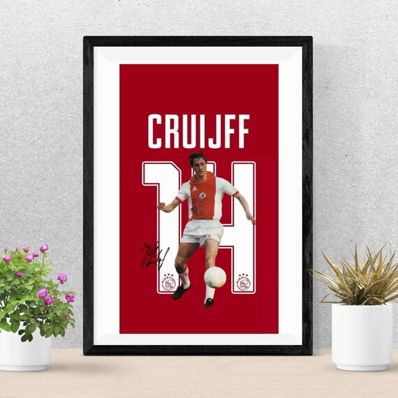 Johan Cruyff Poster: Ajax Tribute, Vintage Football Art (digital