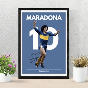 CARTEL DE MARADONA / Equipo de Fútbol Boca Juniors / Voetbaldeco / Voetbalwandeling