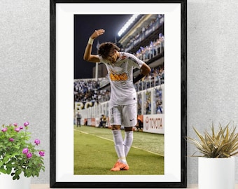 Cartel de Neymar / Equipo de fútbol Santos / Neymar Walkpaper / Neymar Walk Art