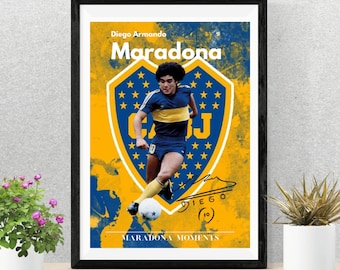 MARADONA BOCA POSTER / DIego Armando Maradona Boca JuniorsHomenaje / Football Walkpaper / Soccer Deco