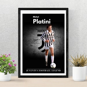 MICHEL PLATINI POSTER | Juventus Soccer Legend | Football Walkpaper | Soccer Deco