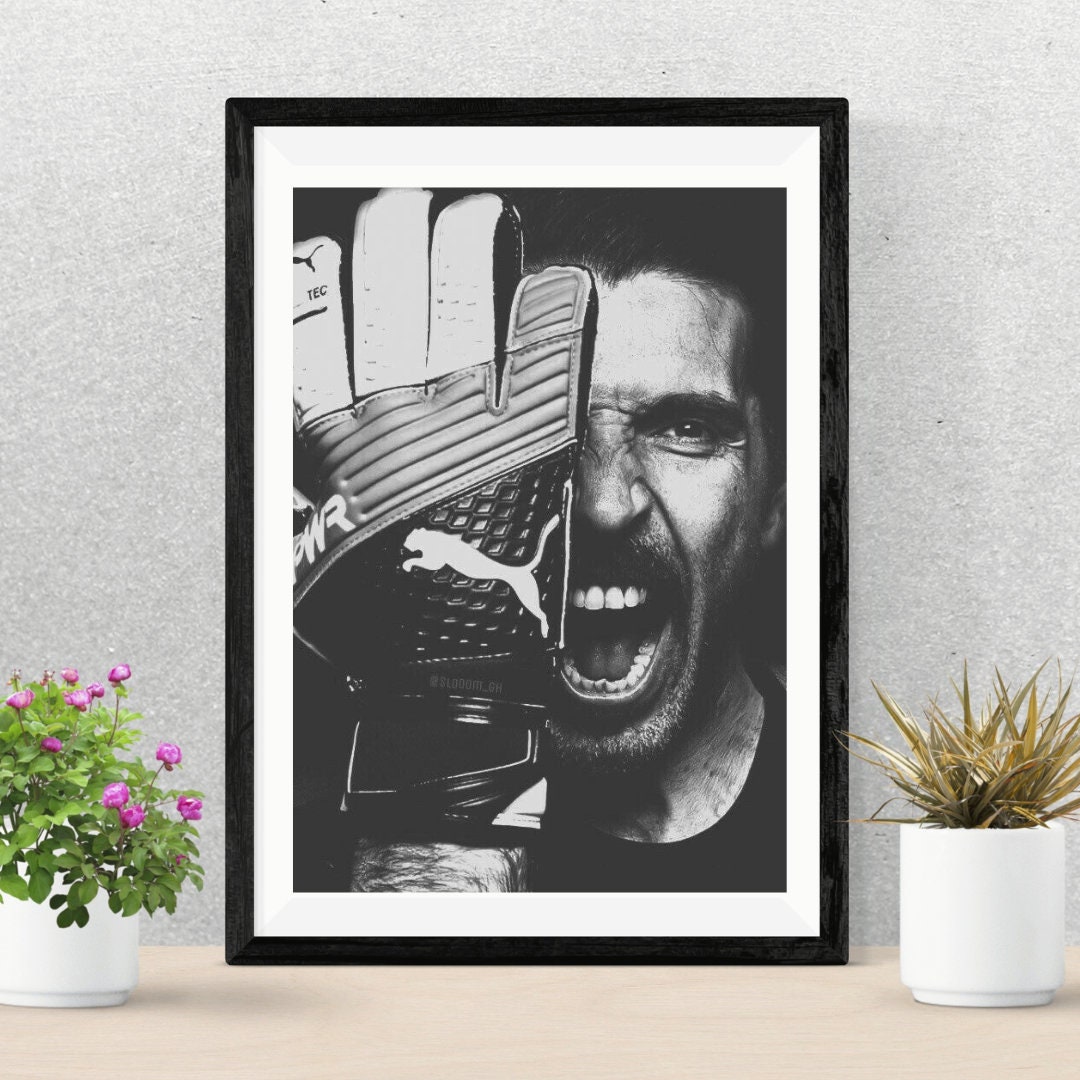 Retrato De Gianluigi Buffon, Lámina Artística De Leyenda Del Fútbol ...