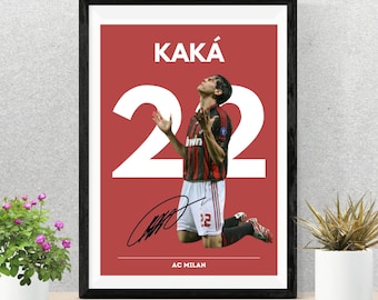 KAKA POSTER / Equipo de fútbol AC Milan / Soccer Deco / Football Walk Art
