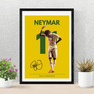 CARTEL DE NEYMAR / Equipo de Fútbol Santos Futebol Clube / Soccer Deco / Football Walk Art