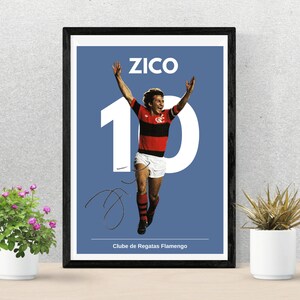 CARTEL DE ZICO / Equipment de Flamengo / Walkpaper de Fútbol / Fußball-Dekor