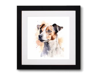 Jack Russell Terrier Pet Portrait | Wall Art | Watercolour | Framed Art Print | Pet Portrait | Jack Russell