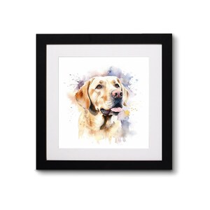 Yellow Labrador Pet Portrait | Wall Art | Watercolour | Framed Art Print | Pet Portrait