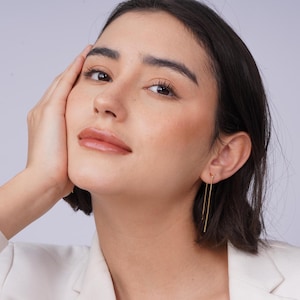 Handmade Thread Earrings: Long, Thin, Nickel-Free