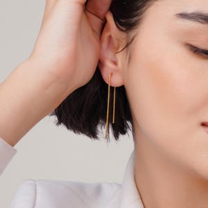 Handmade Thread Earrings: Long, Thin, Nickel-Free