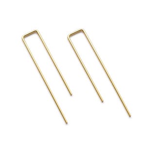 Boucles d'oreilles avec fil fait main : longues, fines, sans nickel