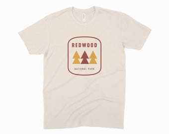 Retro Camping Tee – Vintage Style Redwood National Park T-Shirt – Gift for Nature Lovers