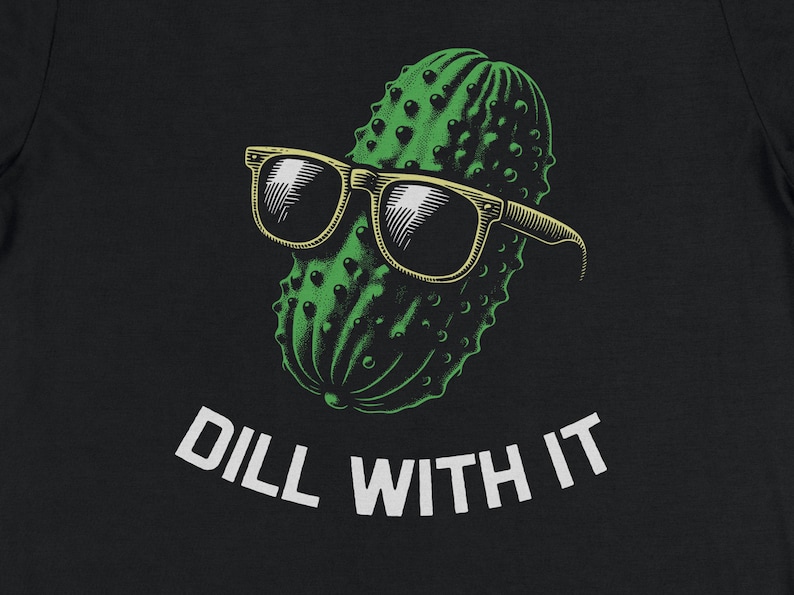 a black shirt with a green cactus wearing sunglasses