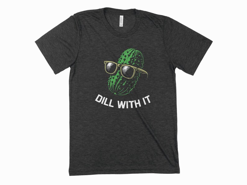 a black t - shirt with a green cactus wearing sunglasses