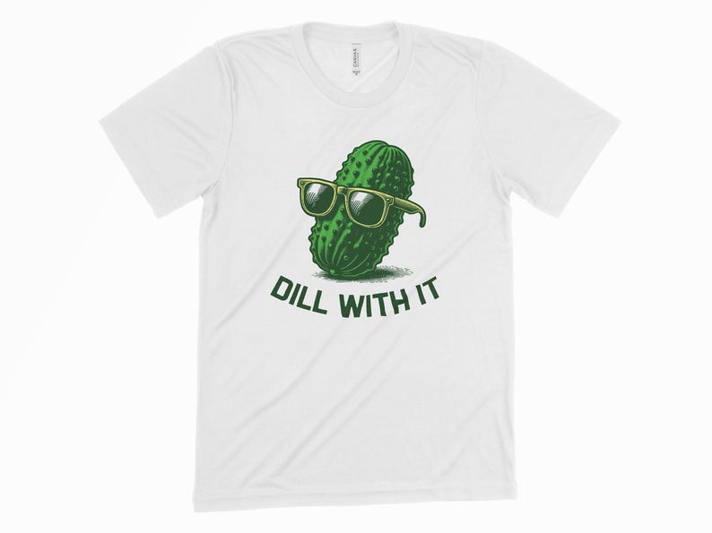 a white t - shirt with a green cactus wearing sunglasses
