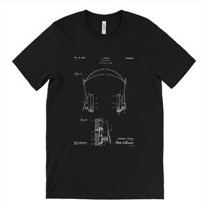Vintage Headphones Blueprint Tee - Retro Audio Graphic T-Shirt
