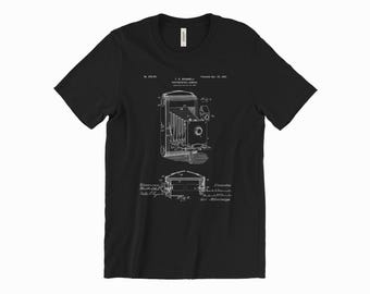 Retro Kamera Patent T-Shirt - Fotografie Grafik Tee