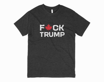Camiseta anti-Trump con la hoja de arce de la bandera canadiense – Camiseta de protesta divertida