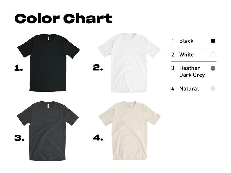 four different colors of t - shirts on a white background