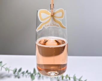 Wedding Drink Toppers With Pegs | Custom Occasion Tags | Personalised Bride & Groom Cocktail Toppers | Drink Savers