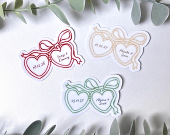 Personalised Wedding Stickers | Custom Name and Date Invitation, Gift Bag, Envelope Seals | Locket Detail