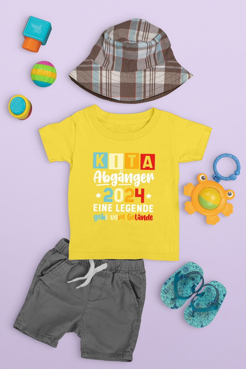 Geschenk schulanfang, kindergarten abschied, Kinder Kita Abgänger 2024 Schulkind Einschulung Schule Letzter Tag T-Shirt Yellow