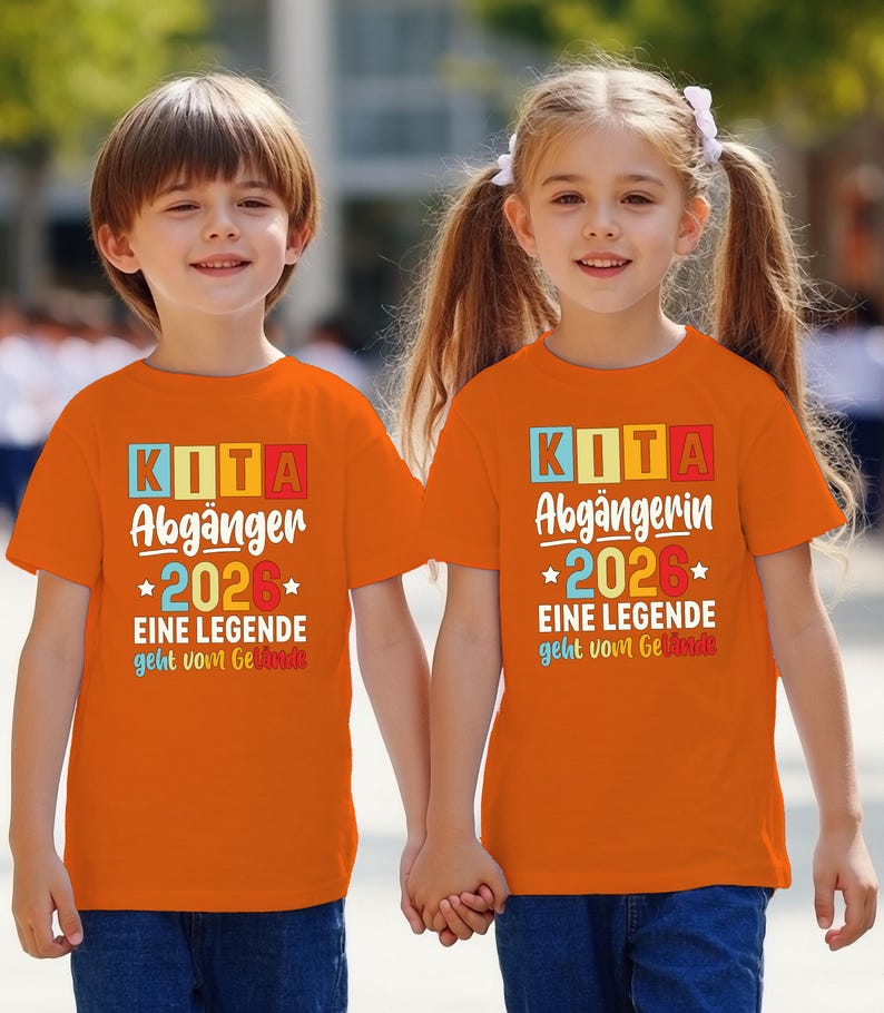 Kindergarten Graduation T-Shirt, Kita Abgänger 2026 Orange