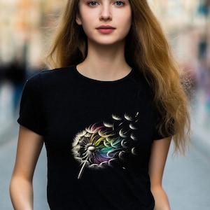 Löwenzahn-Shirt, inspirierendes Windblumen-T-Shirt, niedliches Löwenzahn-Outfit, motivierendes Geburtstags-T-Stück, glückliche Mutter-Tagesgeschenke