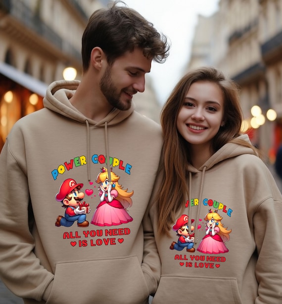 Mario and Peach Power Couple T-shirts: Matching Gamer Outfits - Etsy