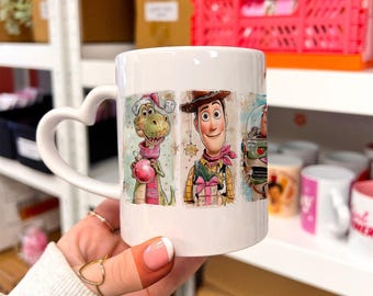 Tasse à café personnages Toy Story, tasse en céramique Woody Buzz Rex, tasse à thé Pixar Saint-Valentin, verres Cartoon Love