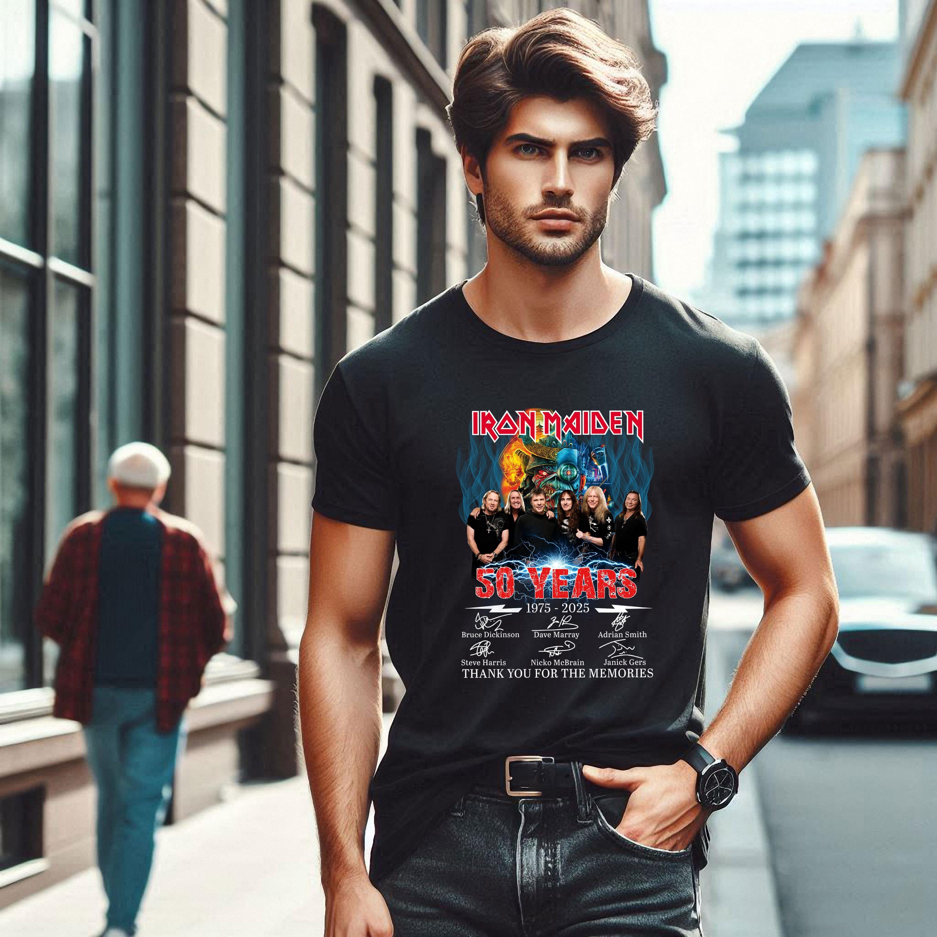 Iron Maiden 50 Year 1975-2025 T-shirt With Signatures - Limited