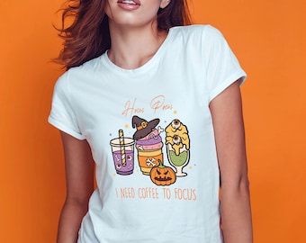 Halloween Coffee Geist tshirt Spooky Season shirt Halloween Costume Cute Halloween T-Shirt Frauen Halloween teeshirt