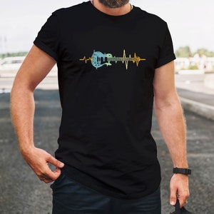 Herzschlag eines Gitarristen T-Shirt | Vintage Geschenk Gitarre für Gitarrenliebhaber | Perfektes Geschenk für Musikliebhaber