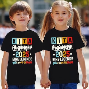 Geschenk schulanfang, kindergarten abschied, Kinder Kita Abgänger oder Abgängerin 2025 Schulkind Einschulung Schule Letzter Tag T-shirt