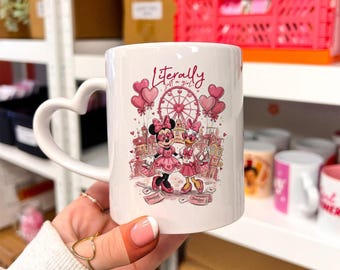 Bokstavligen bara en flicka Minnie kaffemugg, Minnie Daisy Valentine keramikmugg, Disney Girl Power tekopp, rosa Disney Valentine dricksglas