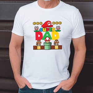 Super Papa, Super Mario papa T-Shirt zum Vatertag für Papa Vatertagsgeschenk T-Shirt für Vater Papa, herrentag geschenk Father's day t-shirt White