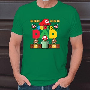 Super Papa, Super Mario papa T-Shirt zum Vatertag für Papa Vatertagsgeschenk T-Shirt für Vater Papa, herrentag geschenk Father's day t-shirt Kelly Green