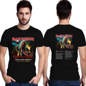 T-shirt Iron Maiden Tour 2025-2026, tournée Run for Your Lives 2025 avec dates de tournée, chemise unisexe Heavy Metal