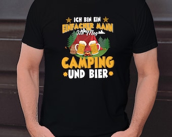 I'm simple man, I like camping and beer t-shirt, saying t-shirt