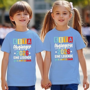 Kindergarten Graduation T-Shirt, Kita Abgänger 2026 Sky Blue