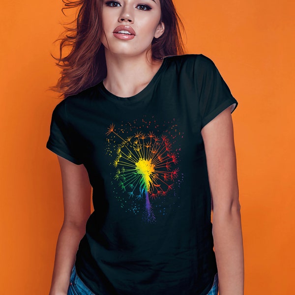 Just Pusteblume Löwenzahn Garten Breathe Regenbogen Blume T-Shirt