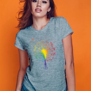 Just Pusteblume Löwenzahn Garten Breathe Regenbogen Blume T-Shirt Bild 10