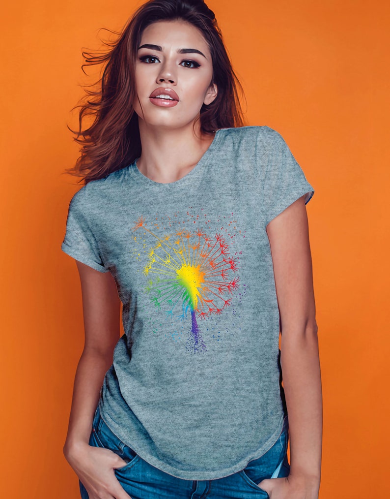 Just Pusteblume Löwenzahn Garten Breathe Regenbogen Blume T-Shirt Heather Grey