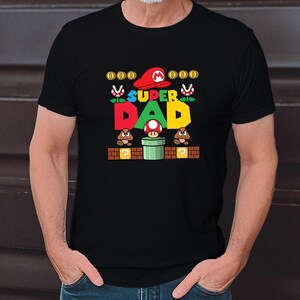 Super Papa, Super Mario papa T-Shirt zum Vatertag für Papa Vatertagsgeschenk T-Shirt für Vater Papa, herrentag geschenk Father's day t-shirt Black
