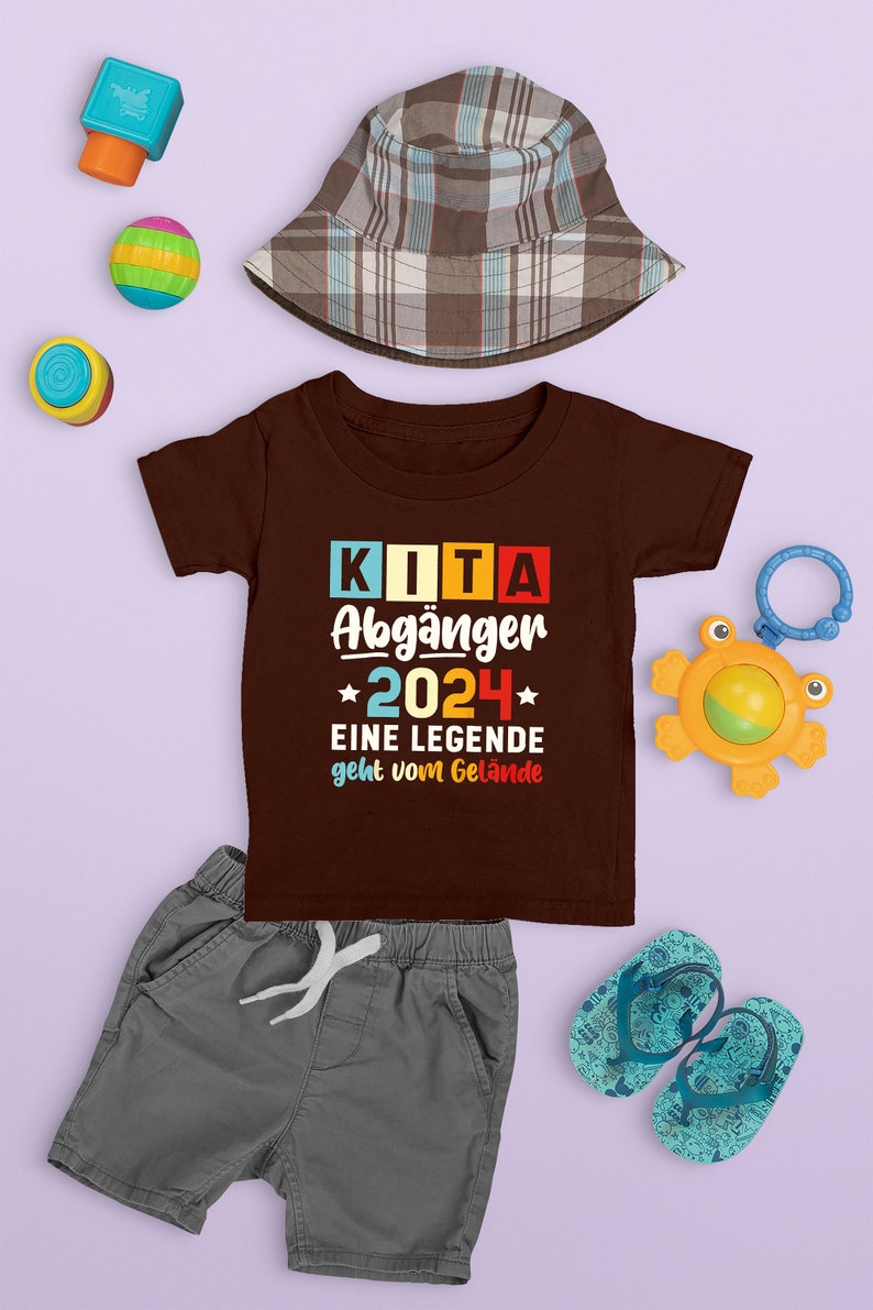 Geschenk schulanfang, kindergarten abschied, Kinder Kita Abgänger 2024 Schulkind Einschulung Schule Letzter Tag T-Shirt Chocolate