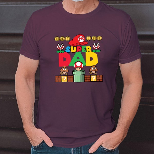 Super Papa, Super Mario papa T-Shirt zum Vatertag für Papa Vatertagsgeschenk T-Shirt für Vater Papa, herrentag geschenk Father's day t-shirt