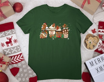 Weihnachten Kaffee shirt, Weihnachten tshirt, Kaffee Liebhaber Geschenk Arbeiter Winter Weihnachten Schneemann Latte Kaffee Liebhaber