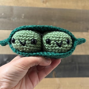 Peas in a Pod | Crocheted Peas | Crochet Peas in a Pod | Handmade | Peas in a Pod Plushie | Crocheted Food | Peas Toy | Crochet Toy | Peas